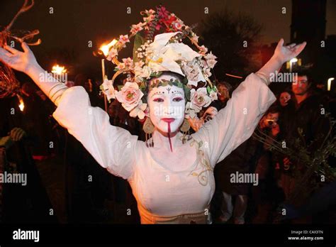 Beltane Fire Festival Edinburgh Scotland U.K. 30/04/12. Ancient pagan festival celebrating the ...