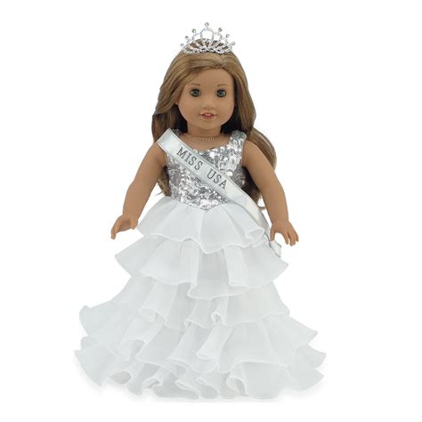 Emily Rose 18 Inch Doll Clothes for American Girl Doll Clothes | Pageant 18 Inch Doll Dress with ...