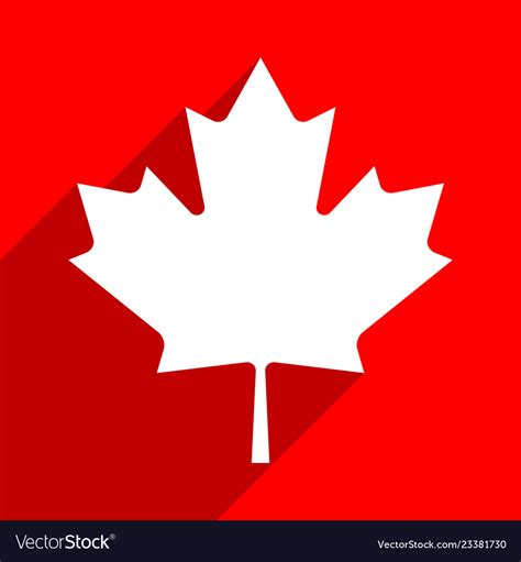 Canadian flag the maple leaf symbol with long Vector Image