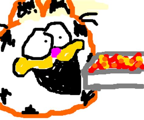 Garfield enjoys eating lasagna - Drawception