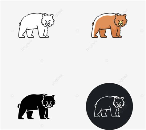 Brown Bear Icon Illustration Web Outline Vector, Illustration, Web ...