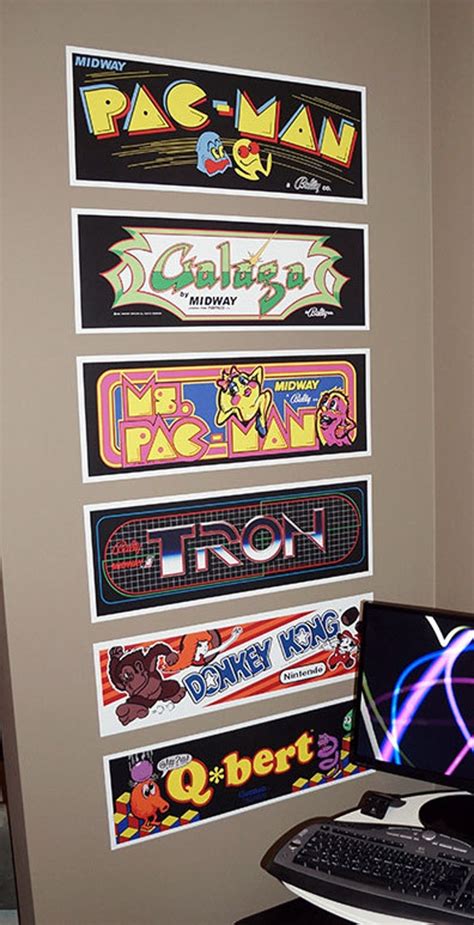 Classic Arcade Marquees Wall Art 6 Packs by Mancade on Etsy