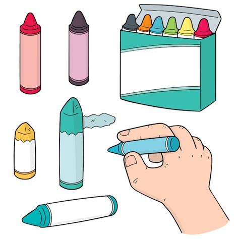 Premium Vector | Set of crayons