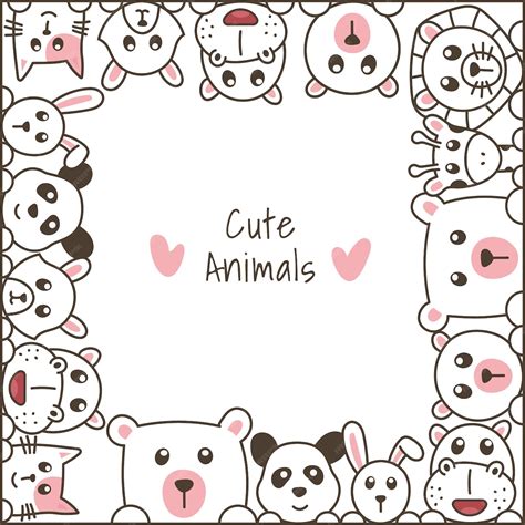 Premium Vector | Hand drawn doodle cute animals