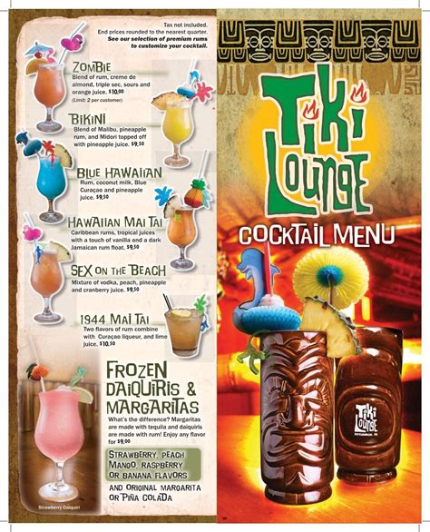 Drink Menu — Tiki Lounge