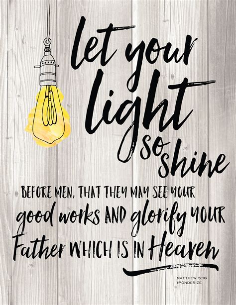 Let Your Light Shine Free Printable