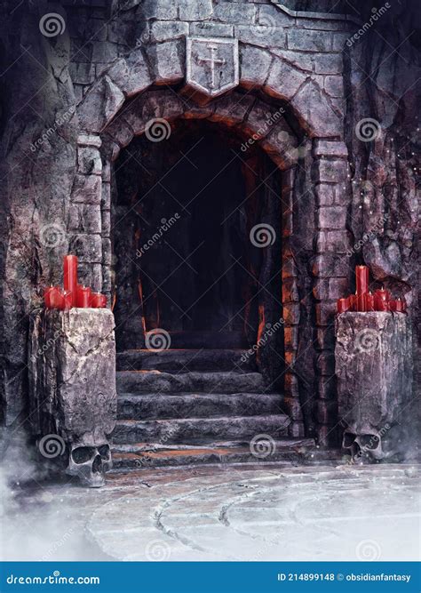 Entrance To a Castle Dungeon Stock Illustration - Illustration of dungeon, horror: 214899148