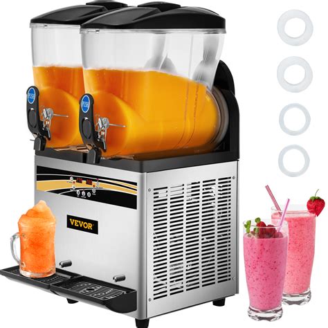 VEVOR Commercial Slush Machine Margarita Slush Maker 2x15L Frozen Drink ...