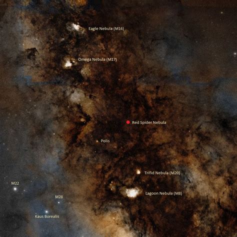 Red Spider Nebula (NGC 6537) – Constellation Guide