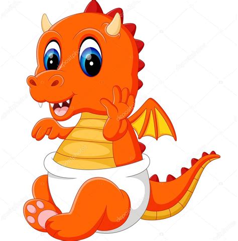 Cute baby dragon cartoon — Stock Vector © hermandesign2015@gmail.com #130098438