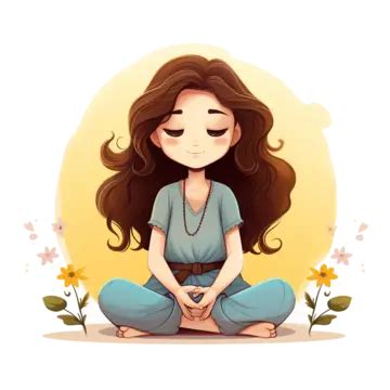 Calm Clipart Girl Calm In Meditation To Find Peace And Calm Cartoon Vector, Calm, Clipart ...