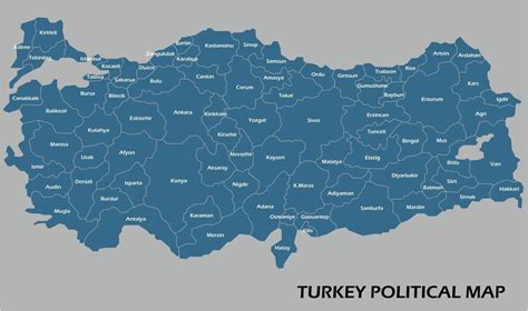 Turkey political map divide by state colorful outline simplicity style. 2853793 Vector Art at ...