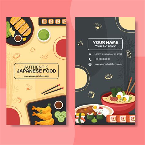 Japanese Food Card Vertical Template Flat Cartoon Background Vector Illustration 9668422 Vector ...