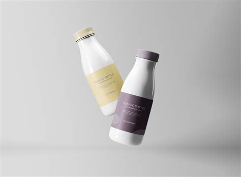 Floating Plastic Bottles Free Mockup — Free Mockup World