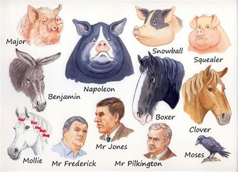 Animal Farm Characters Diagram | Quizlet