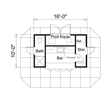 Poolhouse Plan 95939 at FamilyHomePlans.com