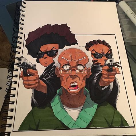 The Boondocks Cartoon, Boondocks Drawings, Boondocks Characters, Cool Art Drawings, Art Drawings ...