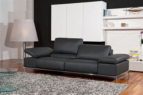 Black Modern Leather Sofa - Odditieszone