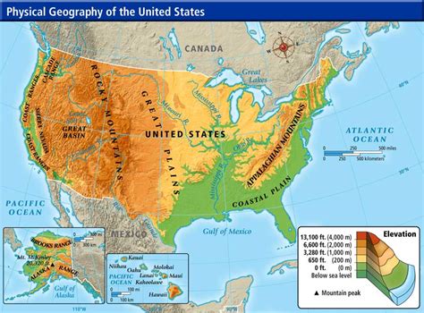 Physical Features Of The Continental United States Map - Fayina Theodosia