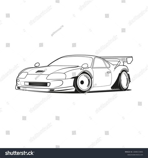 Car Outline Line Art Coloring Page Stock Vector (Royalty Free) 2048133401 | Shutterstock