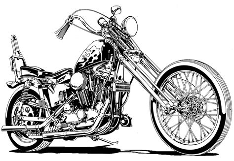 Moto chopper, Chopper sportster, Dessin moto