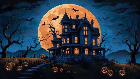 A Haunted Mansion Transformed For Spooky Halloween Celebration Backgrounds | JPG Free Download ...