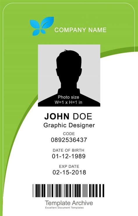 16 ID Badge & ID Card Templates {FREE} - TemplateArchive