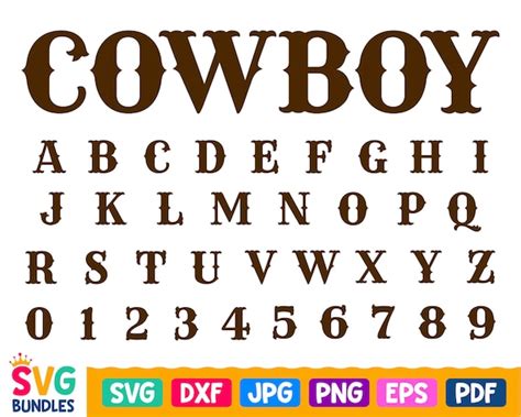 Cowboy Font Svg Western Letters Svg Western Numbers Svg | Etsy