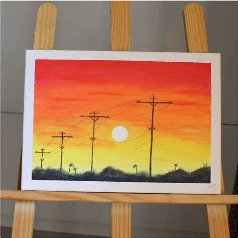 Calming Sunset Home Decorative Painting (10 x 14 Acrylic on Canvas) Hand-painted | Shopee ...