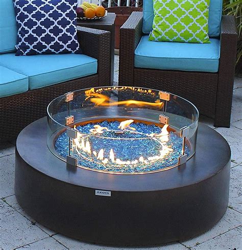 Outdoor Essentials 42″ Round Modern Concrete Fire Pit Table | Concrete fire pits, Fire pit, Fire ...