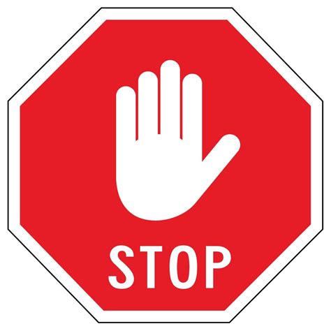 Stop hand symbol road sign template 11004066 Vector Art at Vecteezy