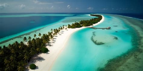 Premium AI Image | Beautiful aerial view of Maldives and tropical beach