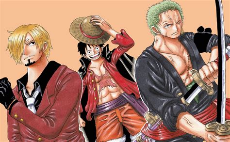 Download Luffy Zoro Sanji Fan Art Serious Desktop Wallpaper | Wallpapers.com