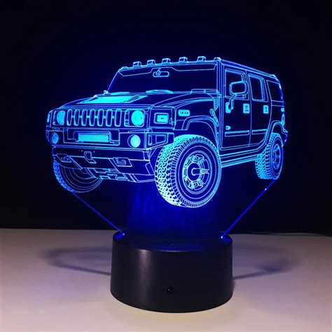 Hummer Novelty 3d Lamp Led Night Light Battery Mini Led Lights Battery ...