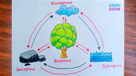 How To Draw Biosphere | step by step tutorial 🌊🌳🪨💨 - YouTube | Hydrosphere drawing, Cute disney ...