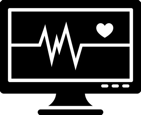 ECG monitor icon in Black and White color. 24254808 Vector Art at Vecteezy