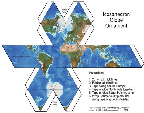 Papercraft Globe Diy Icosahedron Globe Motif Maps & Globes Pinterest ...