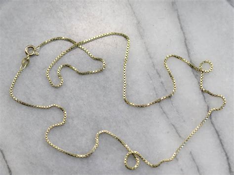 Gold Box Chain Necklace Yellow Gold Necklace Pendant Chain - Etsy