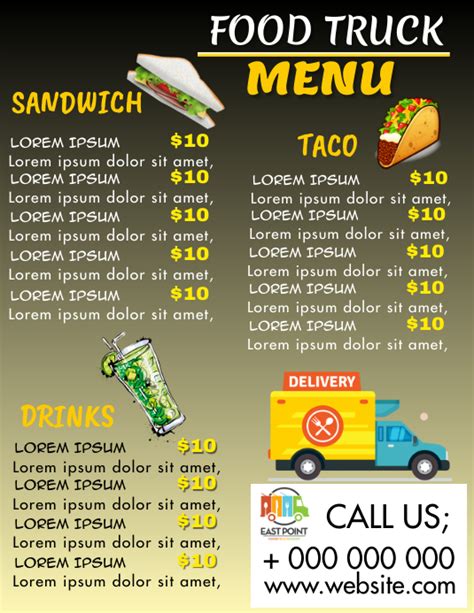 Copy of FOOD TRUCK MENU | PosterMyWall