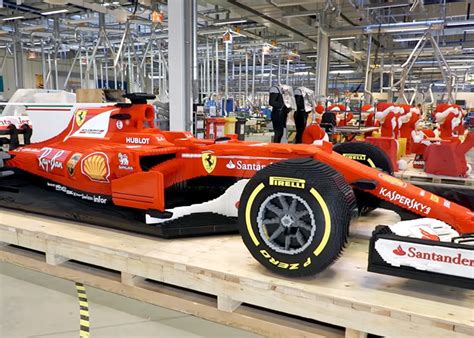 watch LEGO build a life-size ferrari F1 car with 350,000 bricks