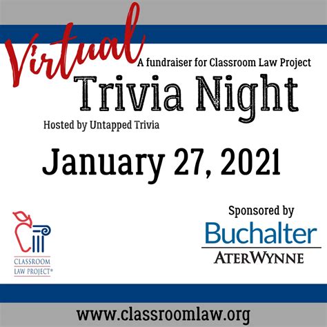 Virtual Trivia Night Fundraiser - Classroom Law Project