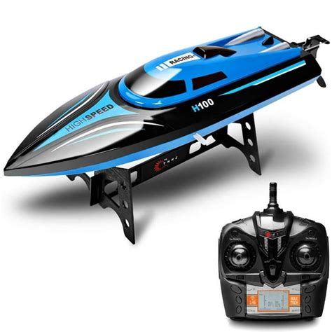 DeXop Remote Control Boat Rc Boat H100 2.4Ghz 4CH Remote Control Electric Racing Boat High Speed ...