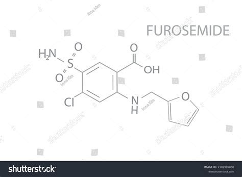 Furosemida fórmula química molecular esquelética.: vector de stock (libre de regalías ...