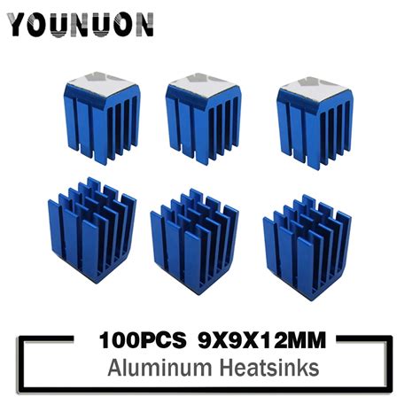 100PCS YOUNUON Aluminum Mini IC Chipset Cooling Cooler Heat Sink Heatsinks 9 x 9 x 12mm ...