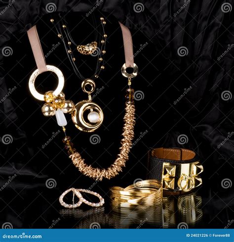 Jewelry On Black Background Royalty Free Stock Image - Image: 24021226