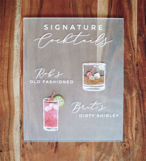 Signature Drink Sign Template Free