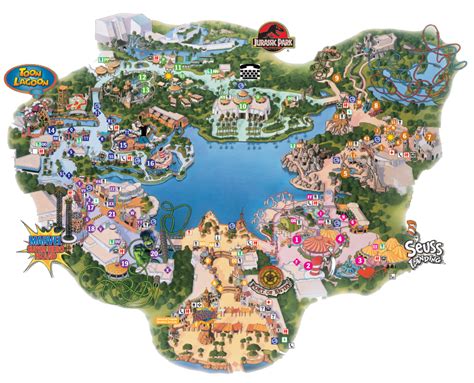 island of adventure map - florida theme parks