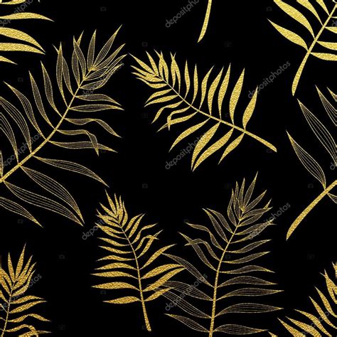 Palm leaves seamless pattern. Vector botanical illustration. — Stock ...