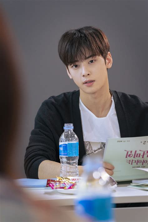 Cha EunWoo's Behind The Cut Pictures From “My ID Is Gangnam Beauty” Script Reading - Kpopmap