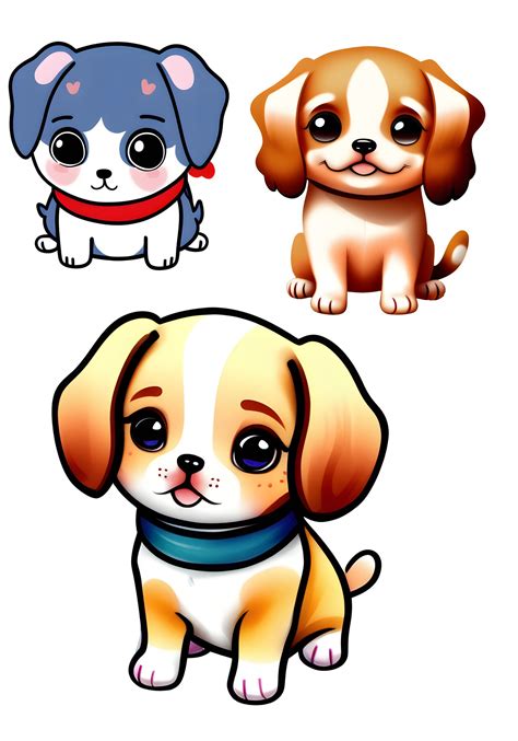 Kawaii Puppy Digital Stickers PDF Instant Download 7 Puppies - Etsy